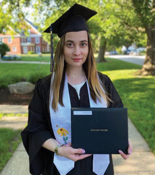 Anastasia Voronovsky'21 after her graduation from Beloit College in 2021.